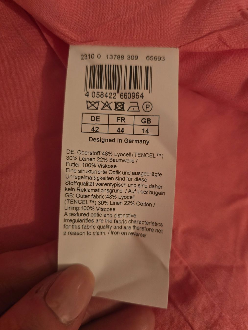 Hallhuber Giacche: Hallhuber Blazer Gr 42 neu Pink – Nuovo e nell'imballaggio originale da Niederrohrdorf venduto da Energetix1 4