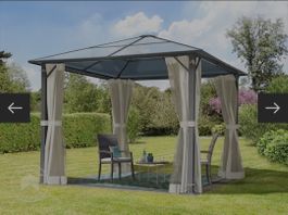 Pavillon 3x3m mit Dach und Vorhängen