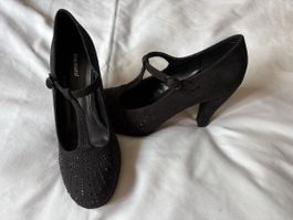 Pumps schwarz Graceland mit Strass Grösse 38 ungetragen