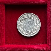 Schweiz 1/2 Silber-Franken 1963 vzgl - unz Stehende Helvetia