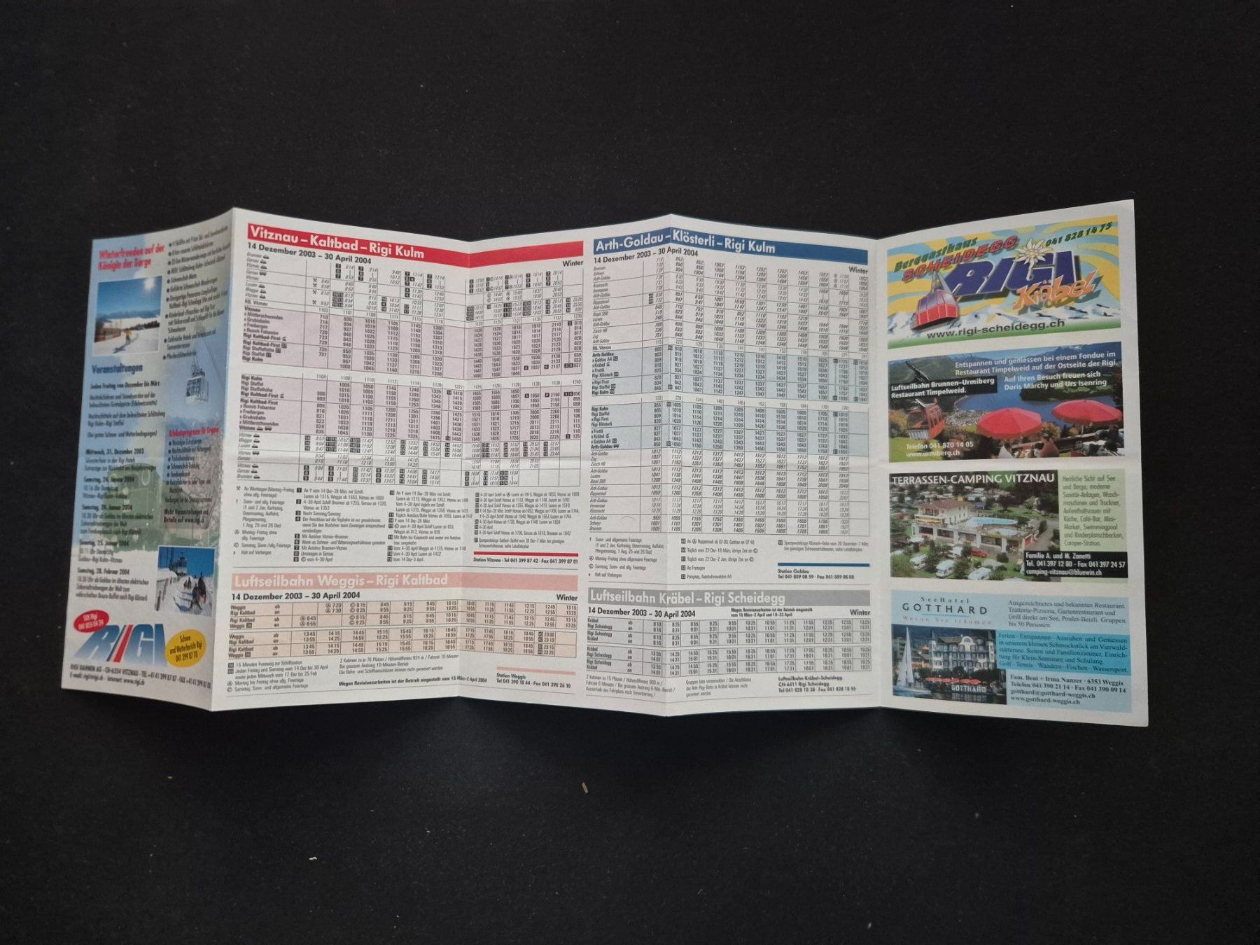Documenti: Fahrplan Winter 2003/04 Rigi Wanderkarte gut – Usato da Langendorf venduto da zvonu161 2