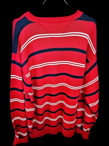 Tommy Hilfiger Maglioni & Felpe: Tommy Hilfiger Rot Gestreifter Baumwollpullover - Größe L – Usato da Zug venduto da vinokilo 3