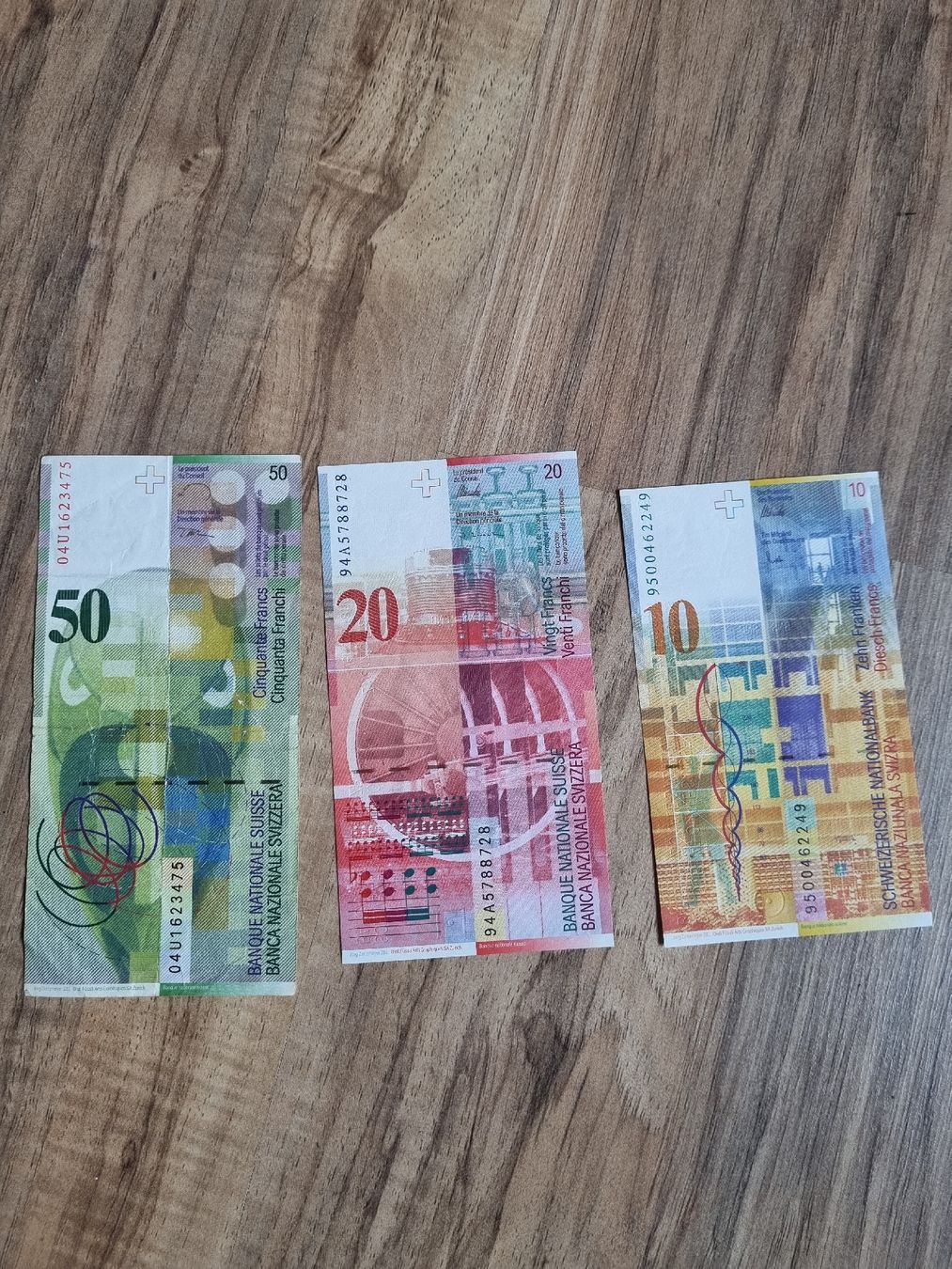 Banknoten: Schweizer Noten 10, 20, 50 Franken – Gebraucht aus Zeiningen von lidokorklin 1