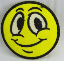 SMILEY - Aufnäher - Aufbügler - Stickerei - 7,2cm  Ø