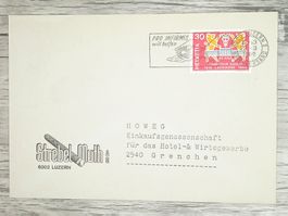 TR17 Enveloppe + Timbre Suisse 1969