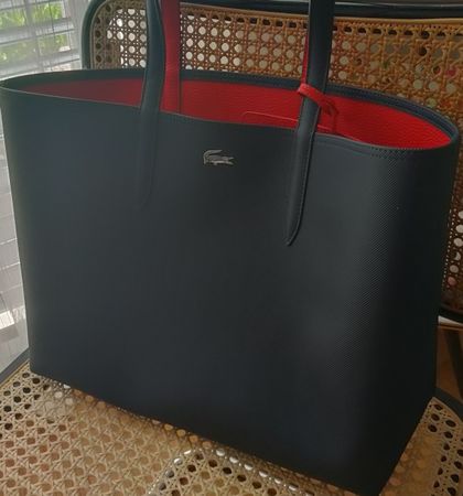 Lacoste Tasche Shopper schwarz rot Wendetasche