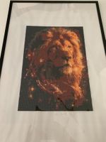 Diamant Painting Bild Löwe Motiv gerahmt