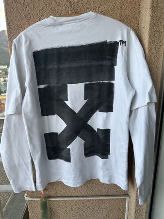 Maglia Off-White bianca con maniche lunghe taglia XS