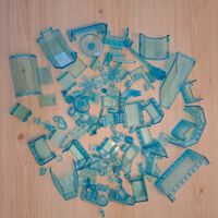 LEGO Bausteine transparent, hellblau gemischt 125 g