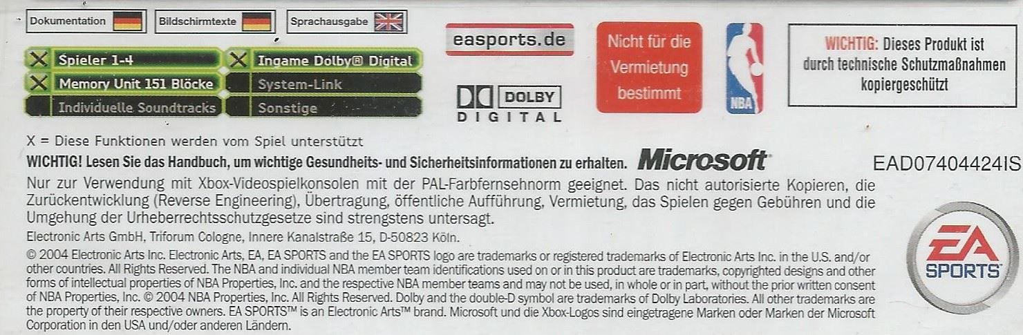 Spiele: NBA Live 2005 (Microsoft Xbox, 2004) NEU & Verschweisst – Neu und originalverpackt aus Bad Säckingen von ms-spiele-keys 2