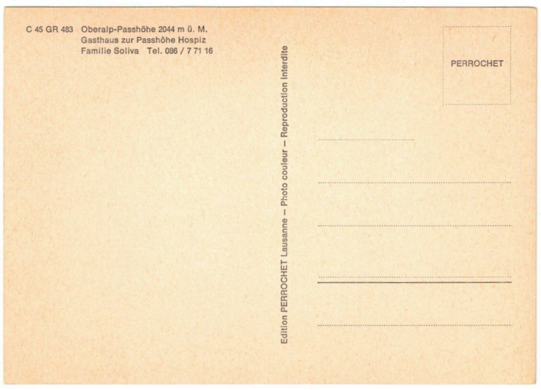 Cartoline postali: Oberalp mit Skilift Calmut – Usato da Binningen venduto da Mountainrider 1