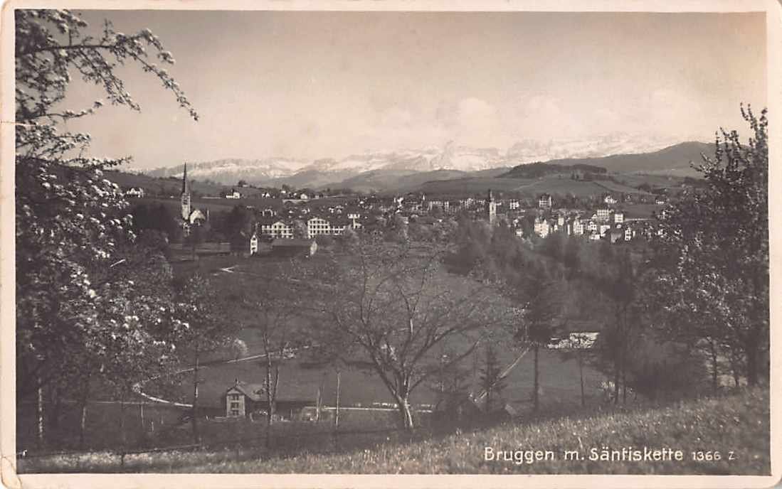 Cartoline postali: GRUSS aus BRUGGEN SG 1925 – Usato da Winterthur venduto da SchatzchischtliWinti