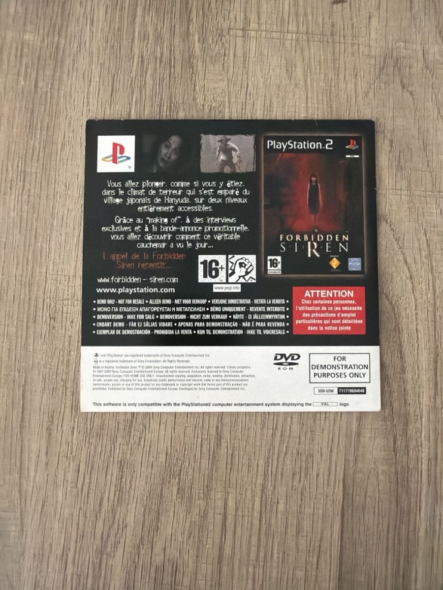 Giochi: Forbidden Siren Ps2 Demo-Disc – Usato da Hagendorn venduto da masterchieff 1