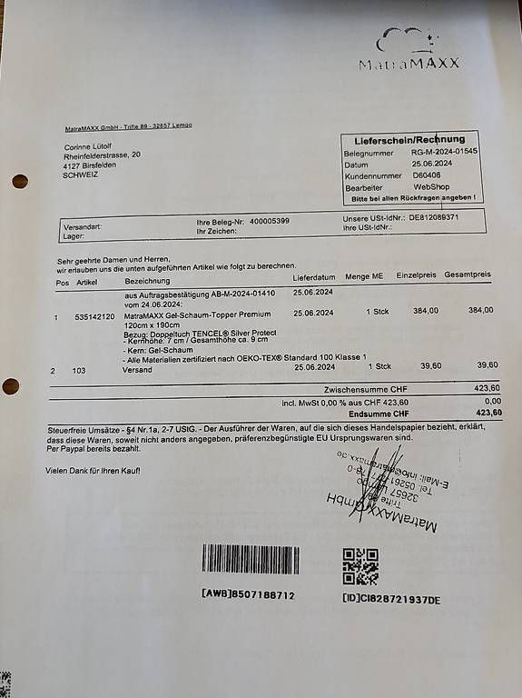 Materassi: Topper Premium – Usato da Birsfelden venduto da corinne4127 1