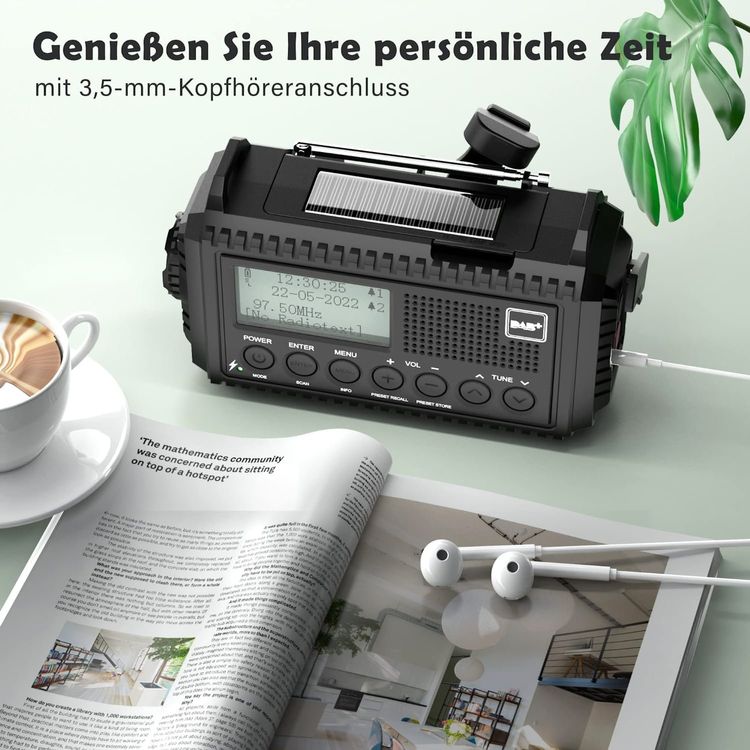 Kurbelradio DAB UKW Tragbare Solar Radio LED 5000mAh Kaufen Auf Ricardo