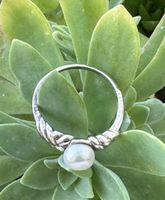 Ring Silver Pearl Size 12 - 925 Silver stamped