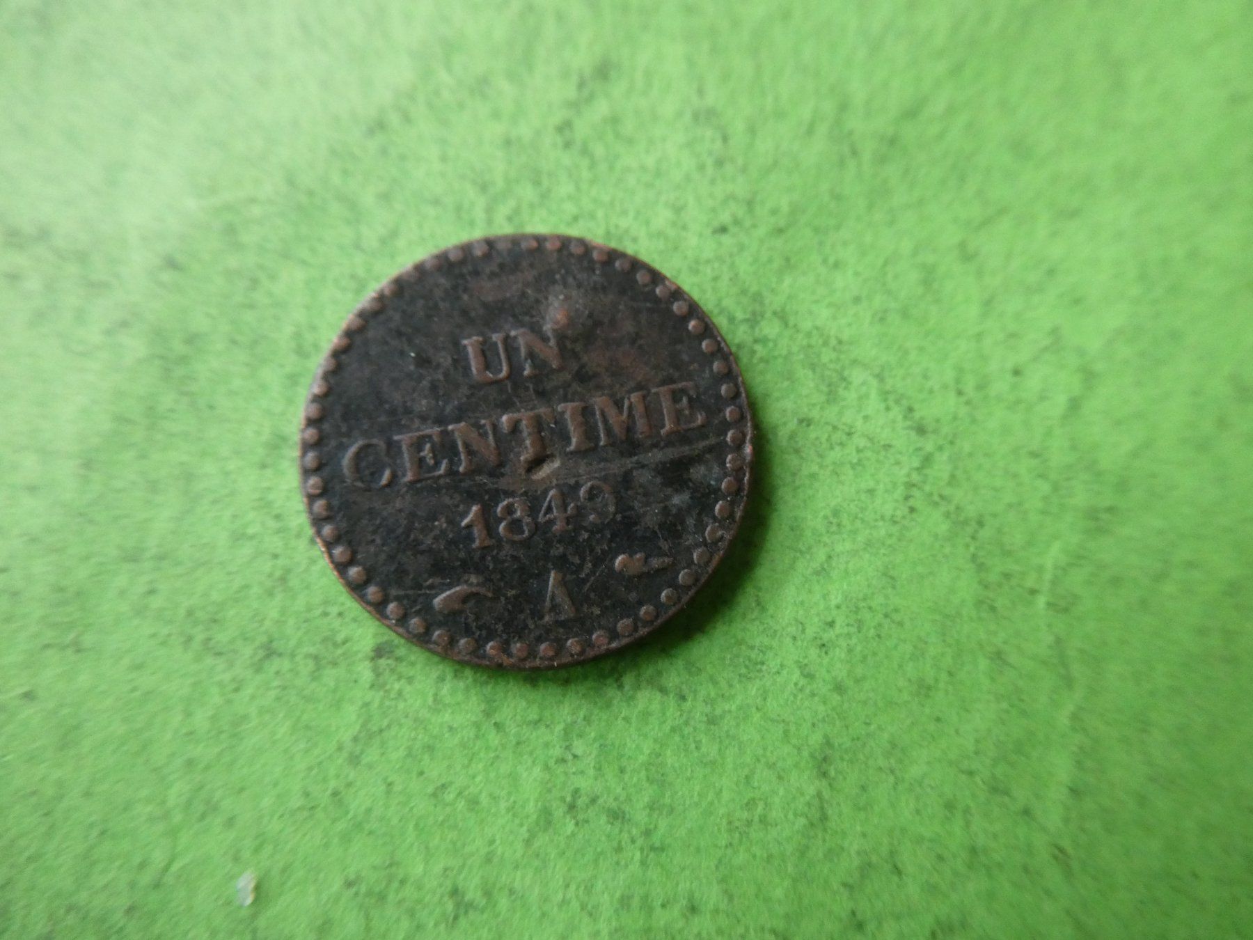Alle Münzen: Frankreich 1849 A, 1 Centime – Gebraucht aus Hinterforst von Rohusri