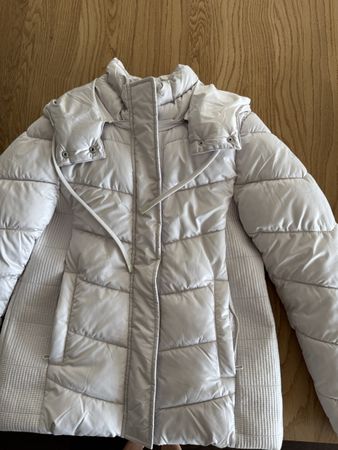 Tom Tailor Steppjacke mit Kapuze weiss/silber Gr. M neu