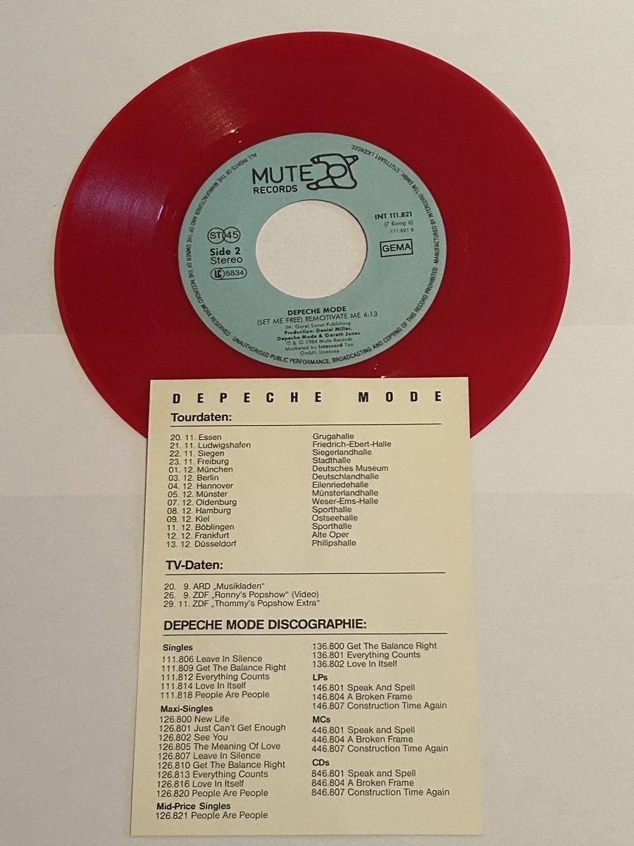 Dischi in vinile: Depeche Mode. 1984. RED Vinyl. Master And Servant – Usato da Faulensee venduto da Mizuno06 3