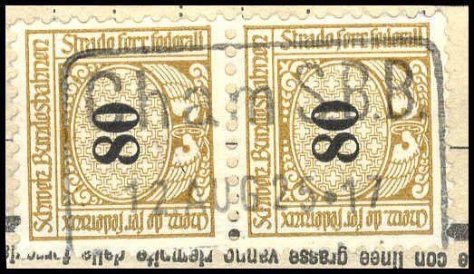 Tutti i francobolli: Bahnpost Stempel BONCOURT 17.08.1925, Eisenbahnmarke – Usato da Rheinfelden venduto da iamello