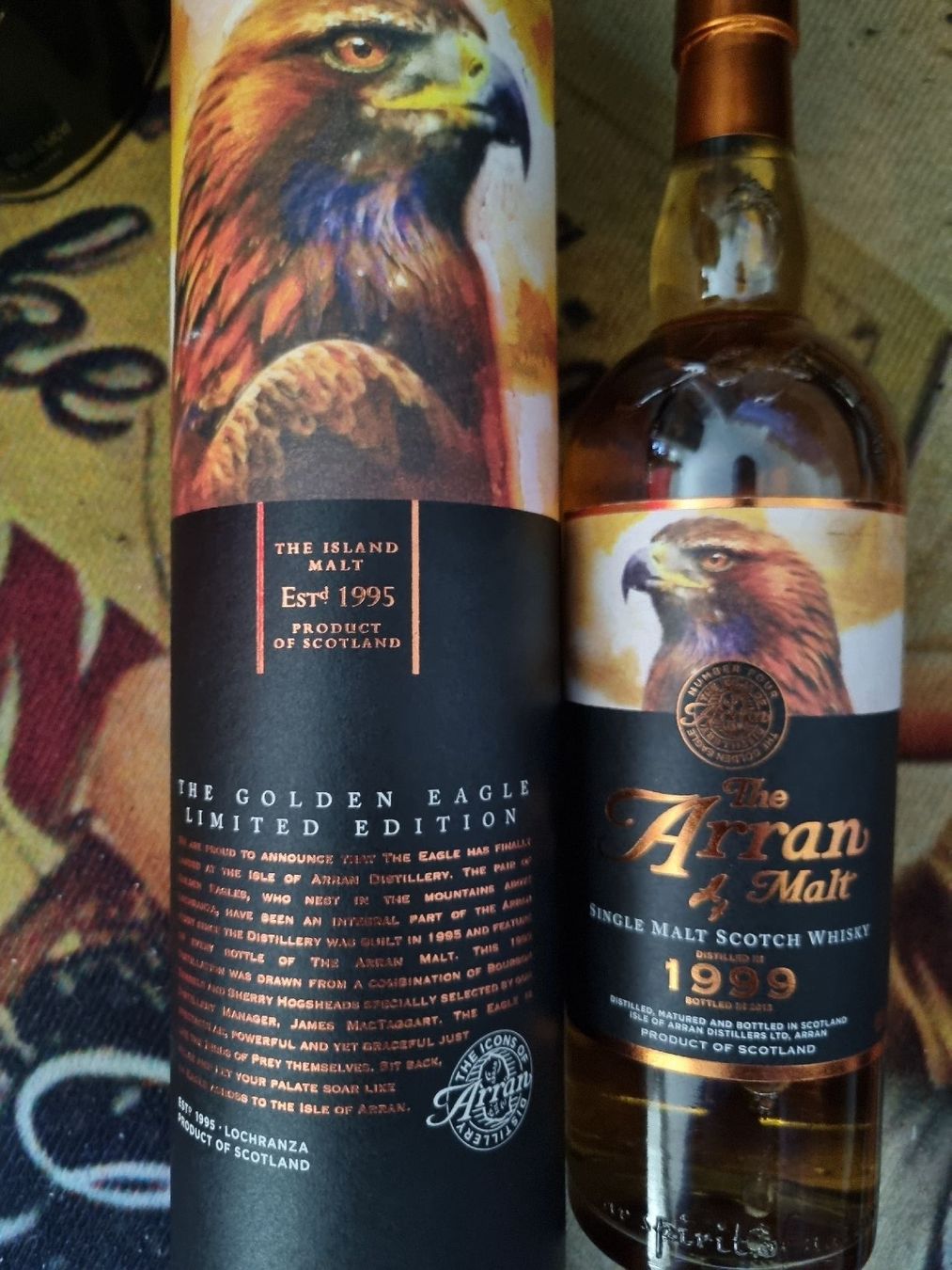 Arran Bevande alcoliche: Arran 12 Years Old The Golden Eagle 1999 – Nuovo e nell'imballaggio originale da Winterthur venduto da fab_xwh7