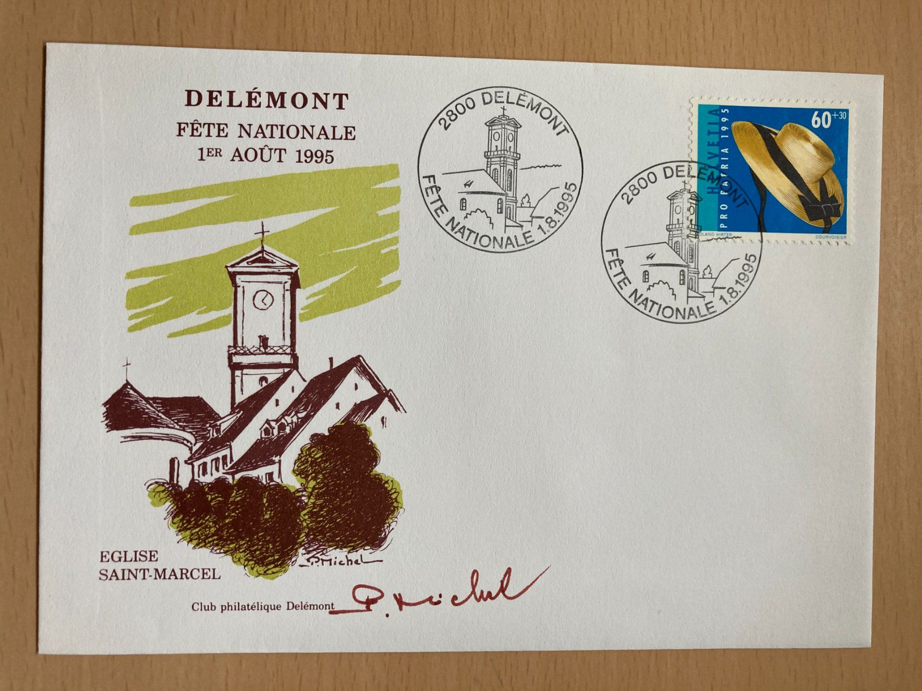 Alle Briefmarken: Schweiz 1995 Sonderstempel 1.August Delémont – Neu (gemäss Beschreibung) aus Liestal von schnueps