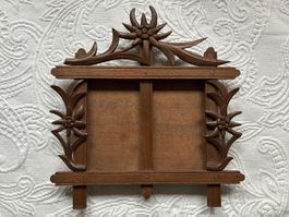 Holzrahmen mit Edelweiss Schnitzereien, Handarbeit, UNIKAT