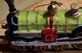Vintage Weihnachtlicher Zug Christbaumschmuck, Handarbeit,