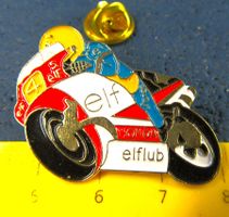 HONDA ELFCLUB No.4 MOTO-RACING PIN GEPRÄGT GOLDIG