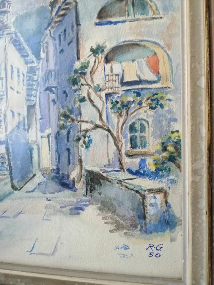 Dipinti: Aquarellbild "Gasse" Signiert. – Usato da Ostermundigen venduto da LorisHome 4