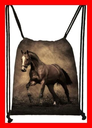 Rucksack Pferd Ross Badirucksack Braun Kordeln Badi Freibad