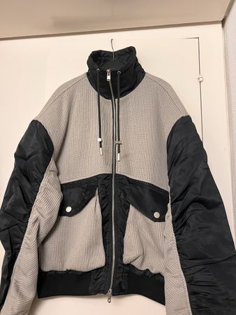 Knitted Patchwork Quilted Flight Jacket