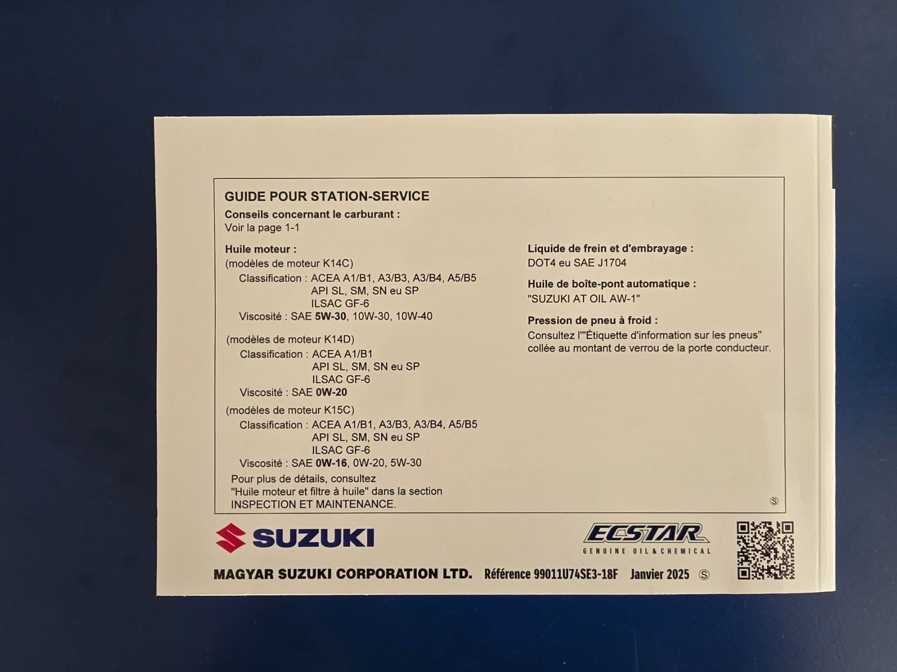 Libri: Manuel du Propriètaire Suzuki Vitara 2025 – Usato da Matten b. Interl venduto da Hardergarage 1
