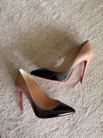 Louboutin 37, 10.5cm beige/ noir