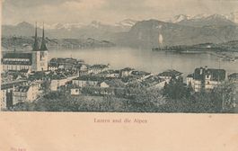 Ansichtskarte Luzern und die Alpen mit Bergsicht