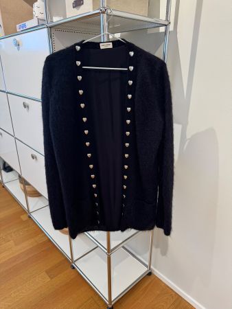SAINT LAURENT CARDIGAN BLACK HEART
