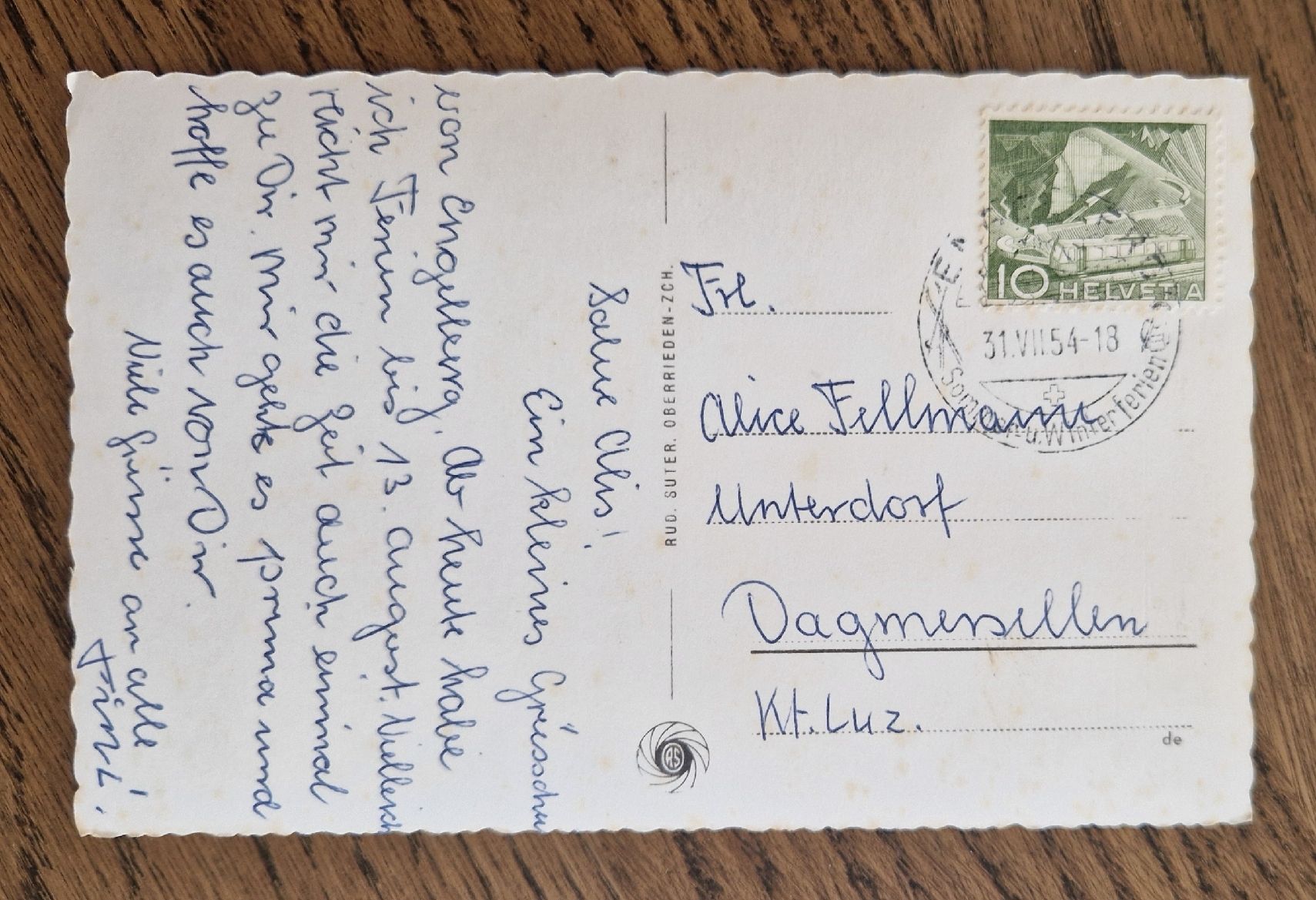 Cartoline postali: Engelberg mit Hahnen 1954 – Usato da Ebikon venduto da Donar50 1