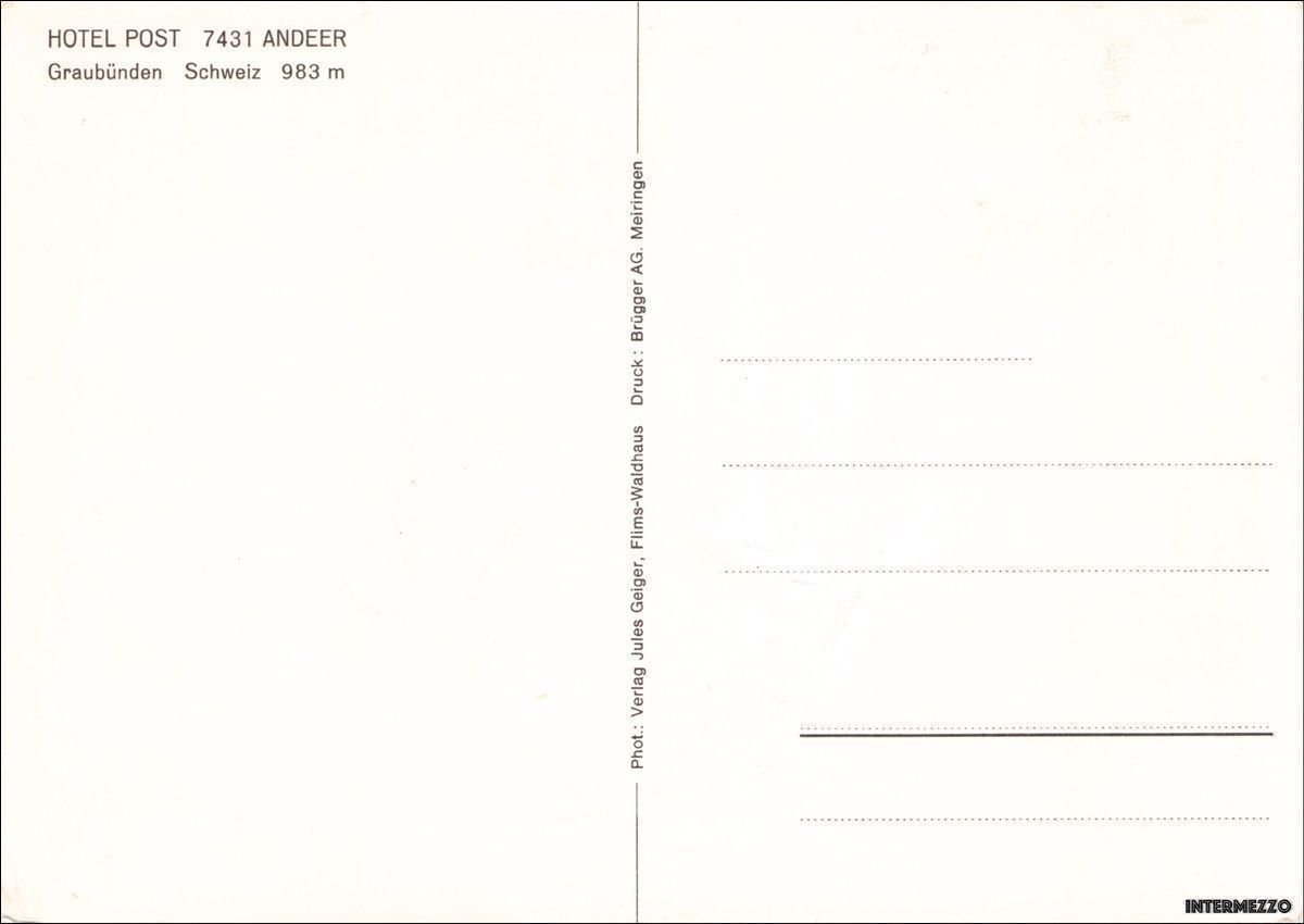 Cartoline postali: Andeer GR // Hotel Post VW Käfer – Usato da Basel venduto da intermezzo12 1