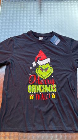 Grinch T-Shirt, Merry Grinchmas, Grösse L, Schwarz, Neu!