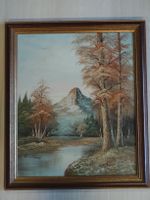 Tableau peinture  montagne G. Whitman 