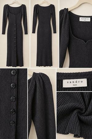 Wunderschönes Sandro Paris Strickkleid grau Gr. 34