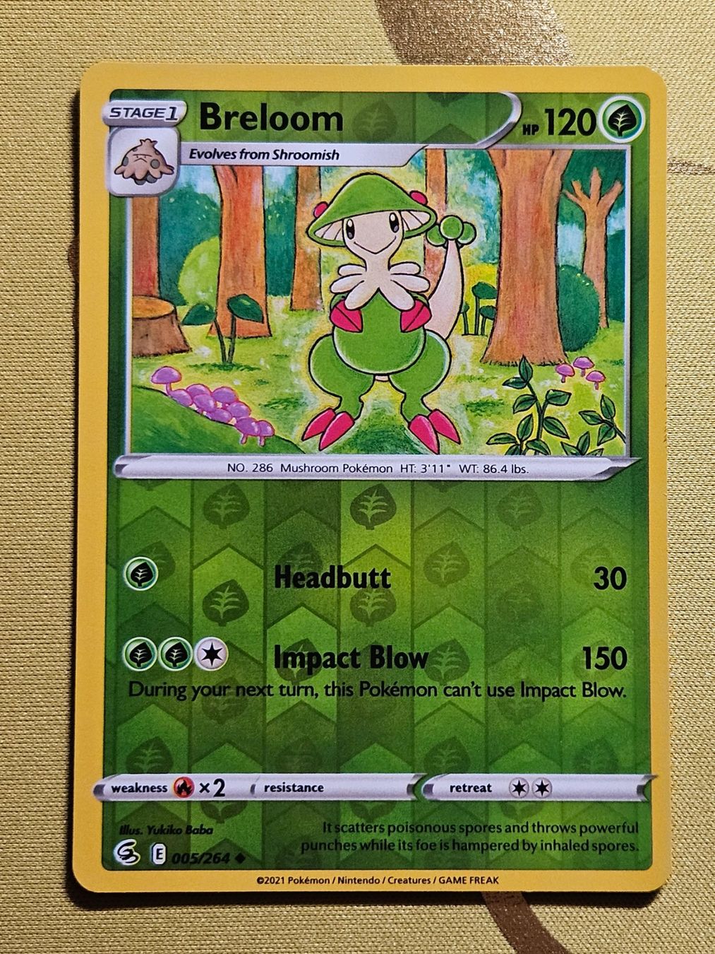 Pokémon Carte collezionabili: Fusion Strike - Breloom 005/264 – Usato da Bellinzona venduto da Pokemarco