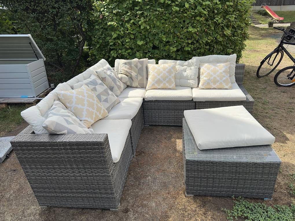 Sofas: Rattan Lounge grau/braun – D'occasion à Otelfingen par Bossi6669 2