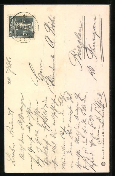 Cartoline postali: AK Amsteg, Teilansicht mit Kirche, 1918 – Usato da Berlin venduto da bartko-reher 1