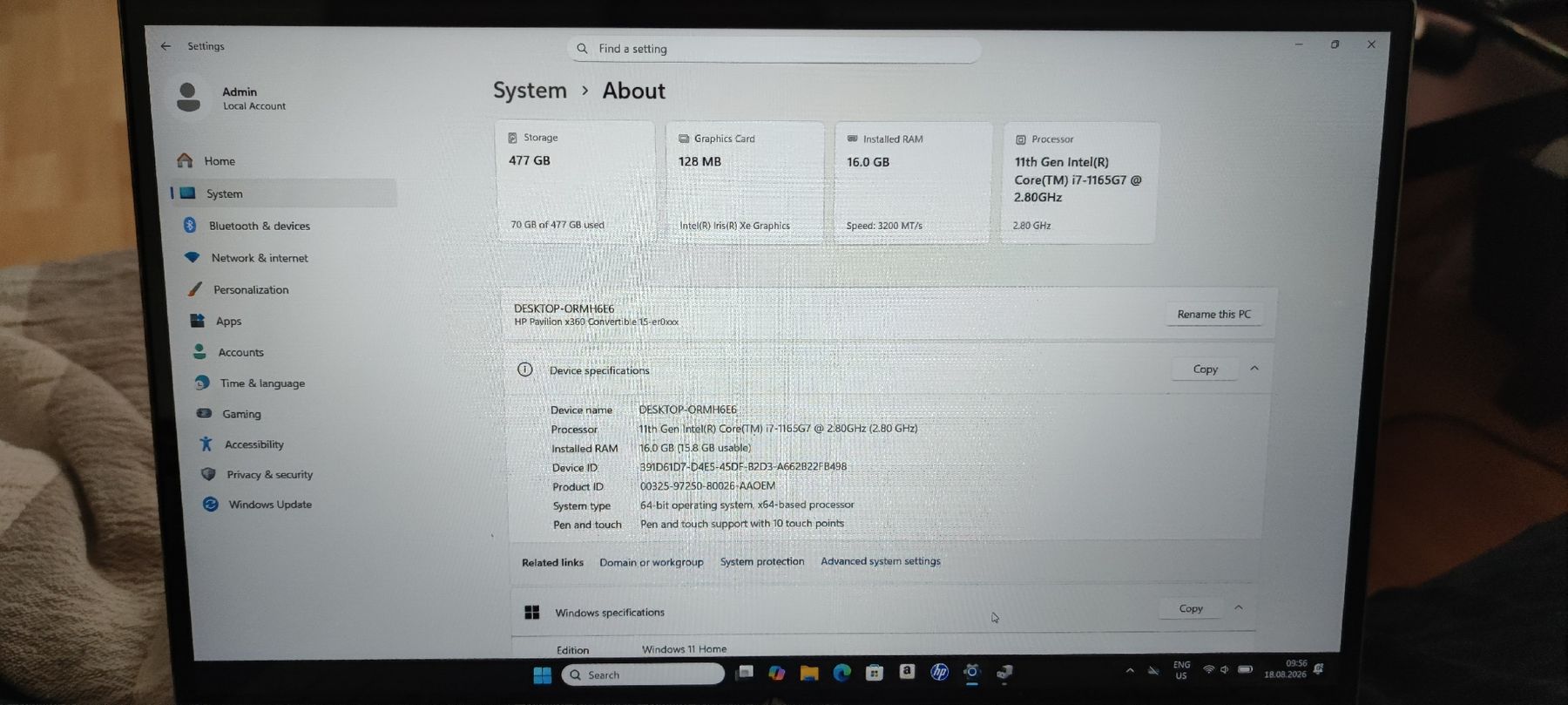 Hewlett Packard Notebook: HP i7-1165G7 16\512ggb – Usato da Meggen venduto da Malecifent 6