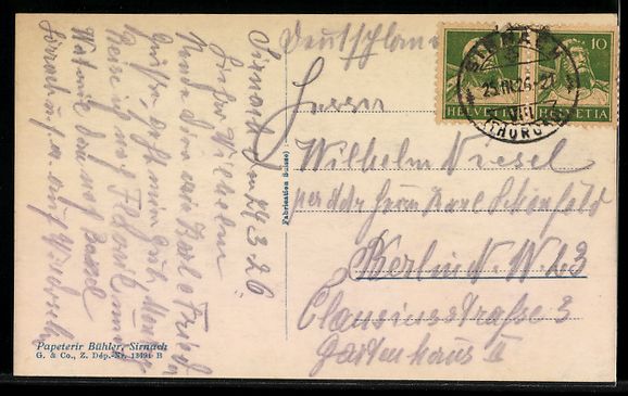 Cartoline postali: AK Sirnach, Ortsansicht mit Kirche, 1926 – Usato da Berlin venduto da bartko-reher 1
