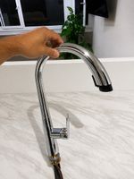Robinet de cuisine chromé avec douchette extractible