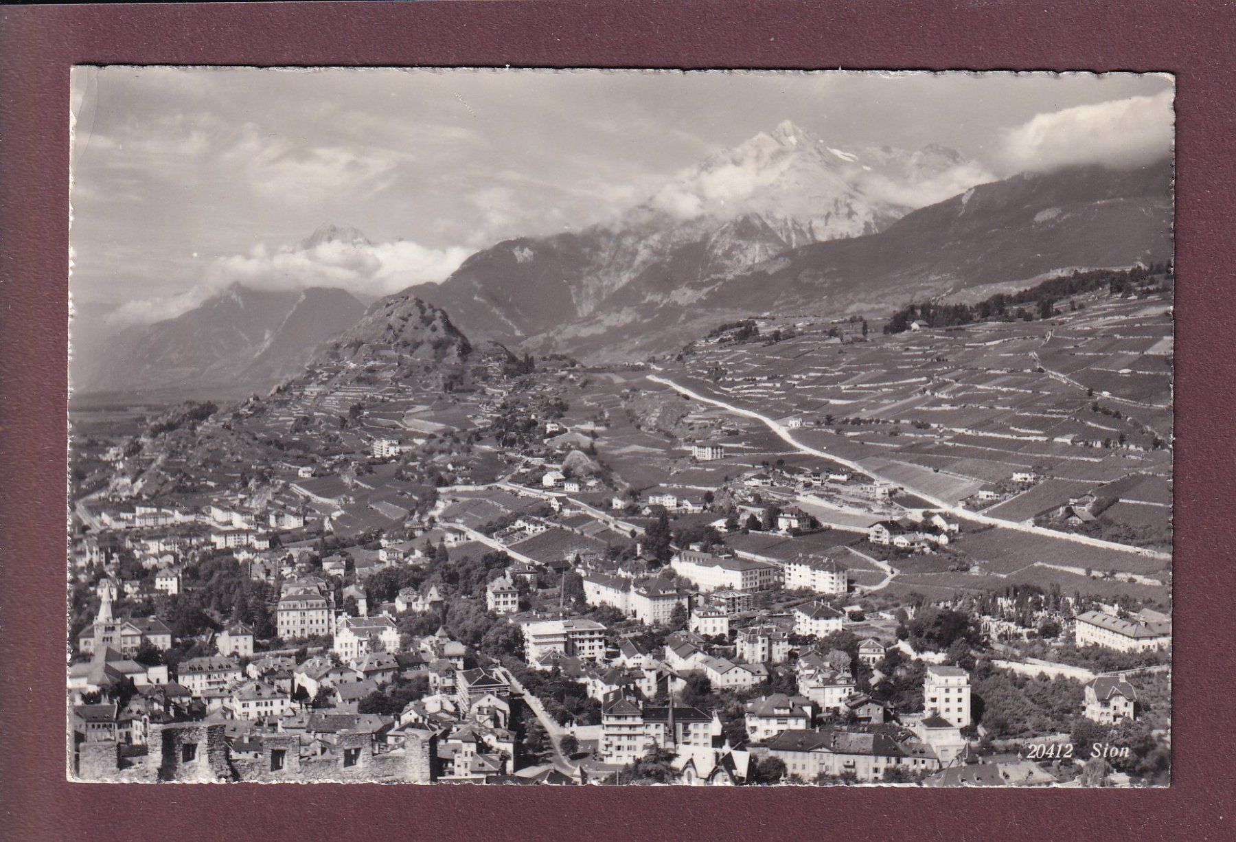 Cartoline postali: SION - Vue partielle - 1959 – Usato da Pully venduto da nicecards