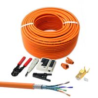 200m Cat7 Netzwerkkabel + 50x RJ45 Stecker + Werkzeugset