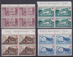 Pro Patria 1949: Serie 4erblocks **